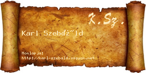 Karl Szebáld névjegykártya